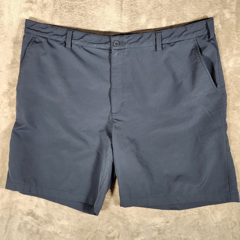 Reebok Golf Shorts Mens 52 Navy Blue Good Performance Flat Front Stretch STAIN